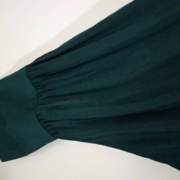 INWEAR Poet Sleeve Blouse Romantic Teal Green Puffy Faux Pearl Dreamy Moody 14 - Picture 9 of 13